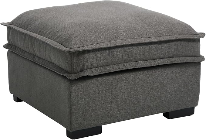 EALSON 26" Modern Module Ottoman for Modular Sectional Sofa Couch Comfy Linen Upholstered Cloud Ottoman for Living Room/Bedroom/Apartment/Office, Grey