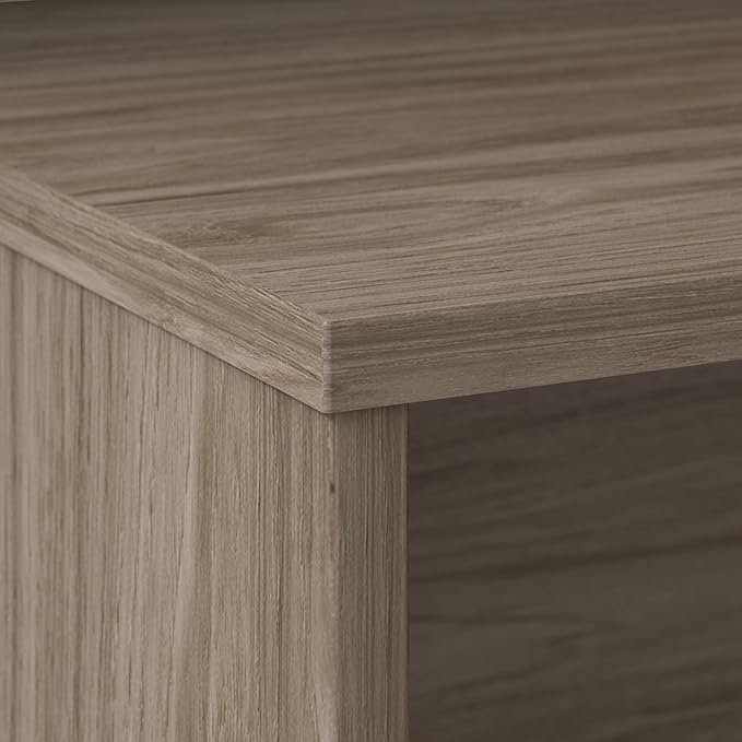 Bush Business Furniture Studio C Bow Front Desk, 72W x 36D, Modern Hickory