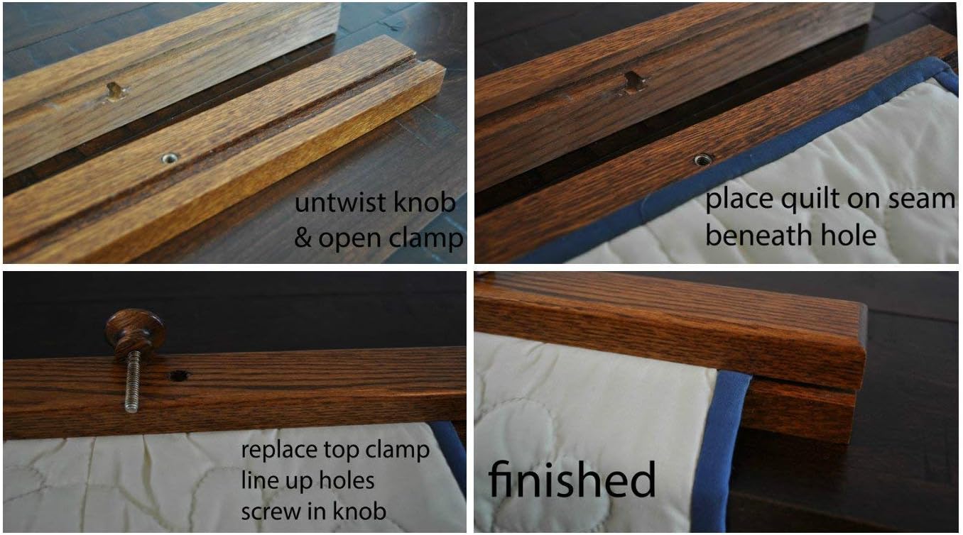 RRD Quilt Hanger for Wall for Display (36") Amish Made Wooden Quilt Rack Wall Mount - Rustic Tapestry Quilt Wall Hangers (Maple Wood, Natural Stain, 36" Long)