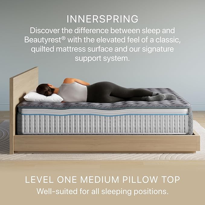 Beautyrest Prime Dream Medium Pillow Top 14.25" Mattress - Full - Durable Pocketed Coil, Support, Pressure Relief, Cooling, Motion Separation; 100 Night Sleep Trial and 10 Year Warranty