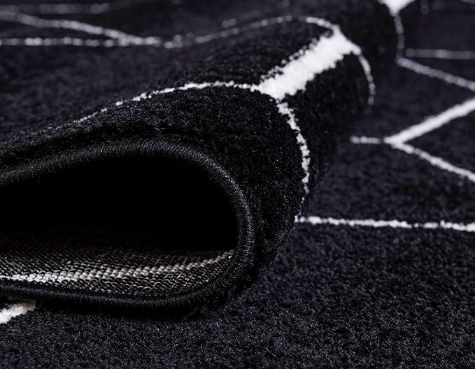 Unique Loom Trellis Frieze Collection Area Rug - Geometric (3' 3" x 5' 3", Black/ Ivory)