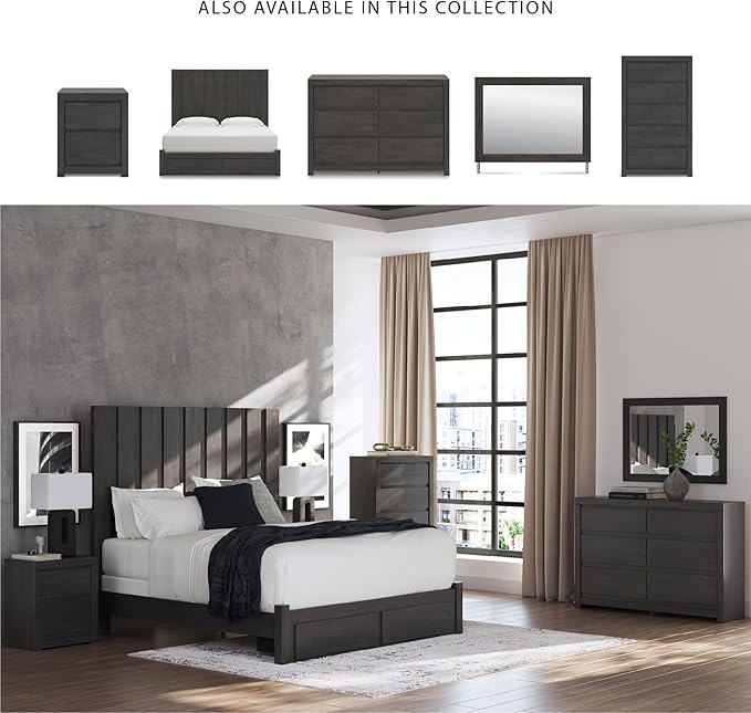 Signature Design by Ashley Parlayon Casual 6-Drawer Dresser with Safety Stop, Gray