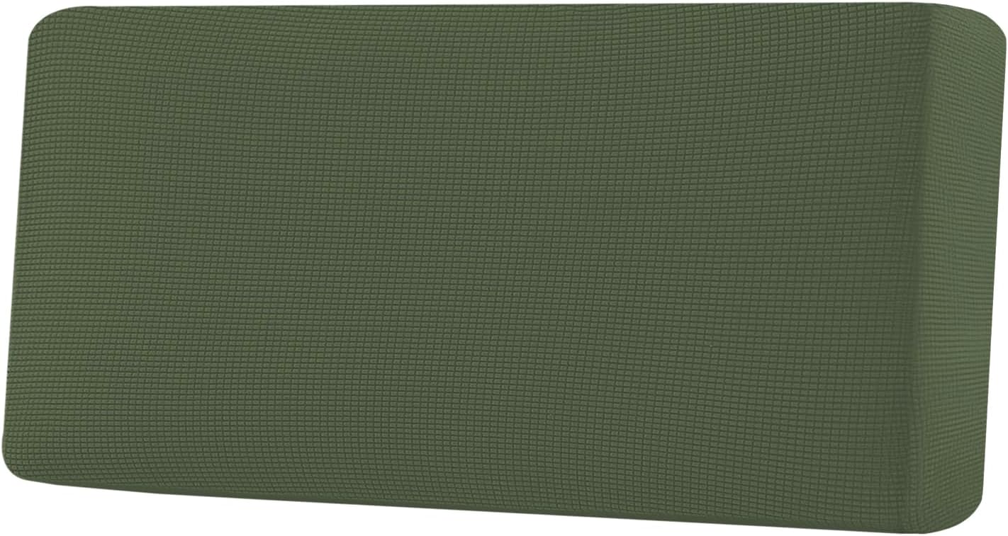 H.VERSAILTEX Super Stretch Individual Seat Cushion Covers Sofa Covers Couch Cushion Covers Slipcover Sets Thick Jacquard Textured Twill Fabric (1 Piece Sofa Cushion Cover, Bronze Green)