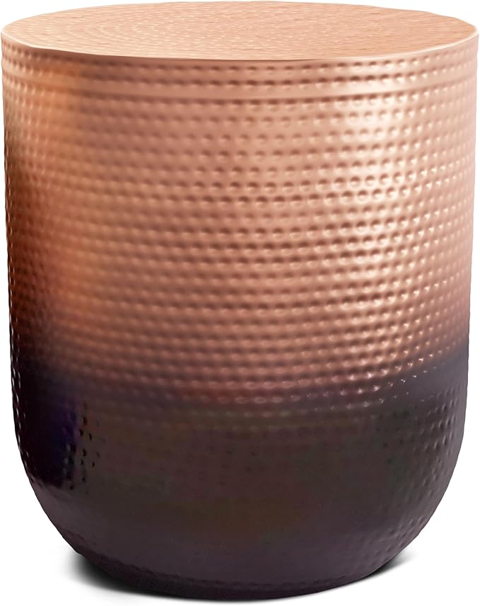SIMPLIHOME Nova Boho 19 Inch Wide Metal Side Table in Copper Ombre, Fully Assembled, For the Living Room and Bedroom