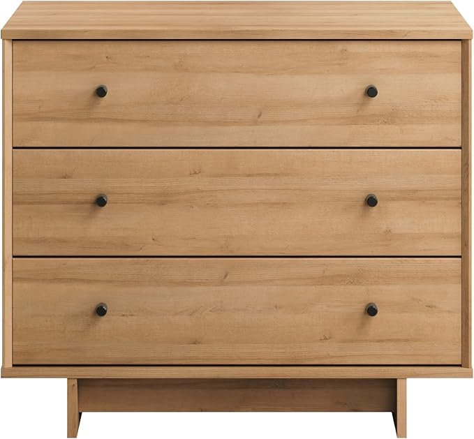 Prepac Finnley 3-Drawer Nightstand in Natural Oak, Extra-Wide Bedside Tables with Storage, Set of 2, Modern End Tables for Home & Bedroom, 16" D x 31" W x 26.75" H