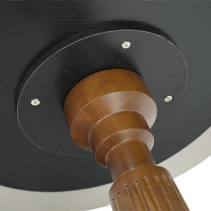 Sintered Stone Office Table and Chair Set - 33.5" Round Table for Small Offices (Light Brown Leg and Pandora Top, 1 Table and 4 Chairs)