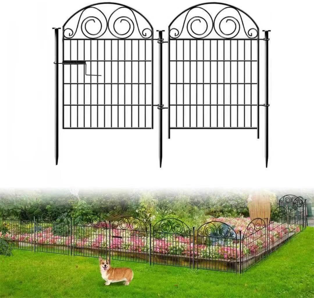 Tall Garden Fencing Animal Barrier, 40 Inch(H) 2 Panels Total Length 4.4 Ft, Dog Fences Outdoor for Yard, Dog Digging Fence Barrier, Metal Temporary Fencing│Patented