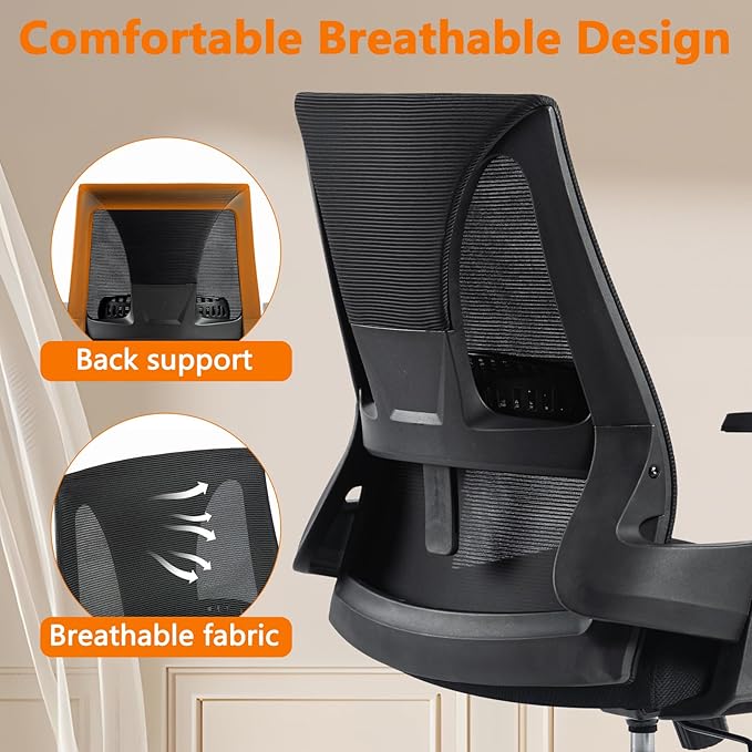 CLATINA 500lbs Big and Tall Office Chair Heavy Duty Mesh Ergonomic Computer Chairs with Adjustable Lumbar Support and Wide Comfy Seat for Home Office Conference Heavy People, Black(8 Pack)