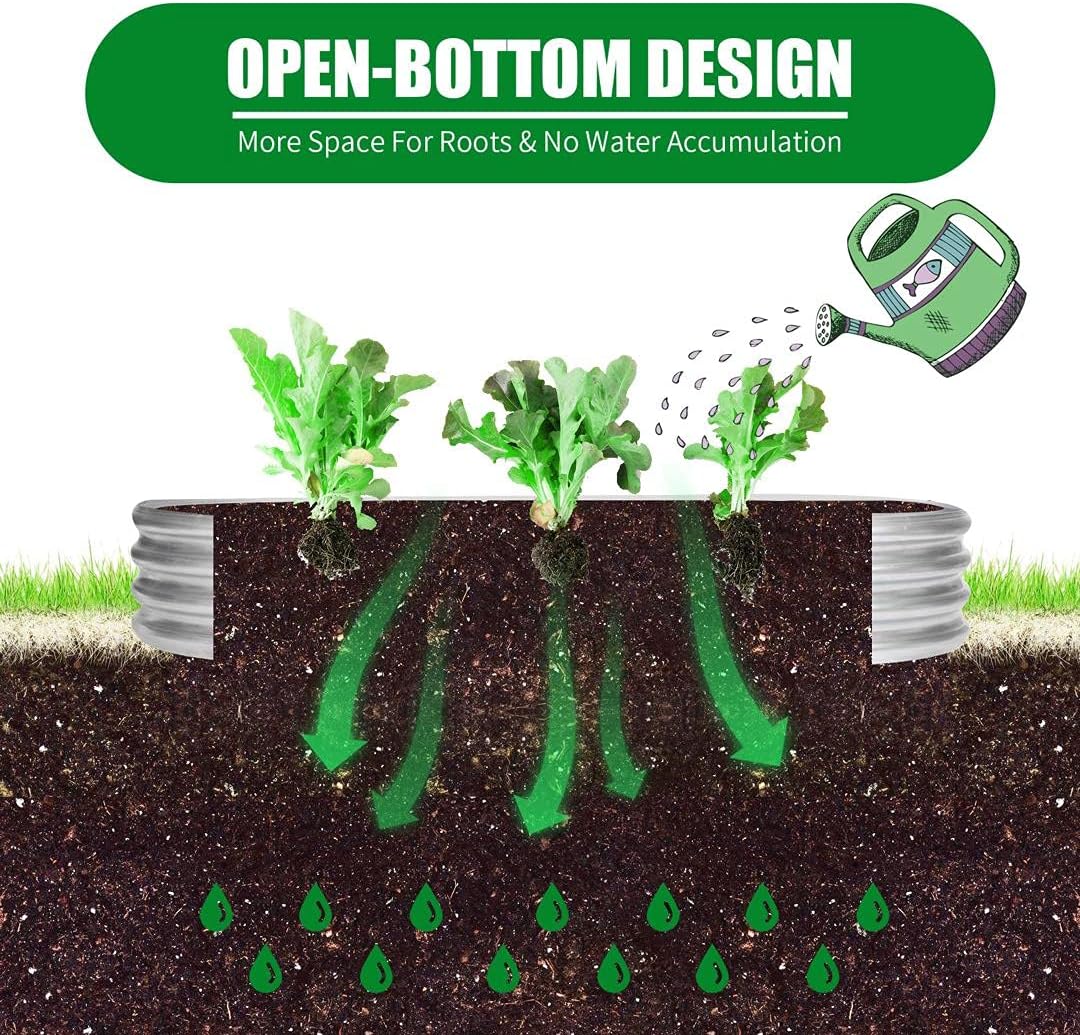9 ft x 3 ft Raised Garden Bed Metal Elevated Planter for Vegetable Flower Herb (2pk)
