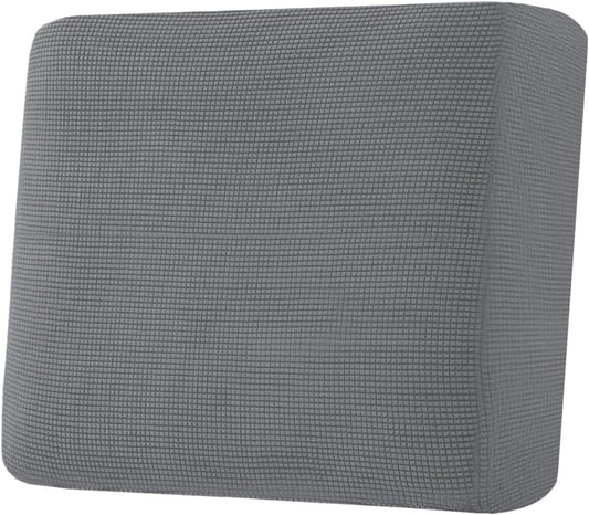 H.VERSAILTEX Super Stretch Individual Seat Cushion Covers Sofa Covers Couch Cushion Covers Slipcover Sets Thick Jacquard Textured Twill Fabric (1 Piece Chair Cushion Cover, Grey)