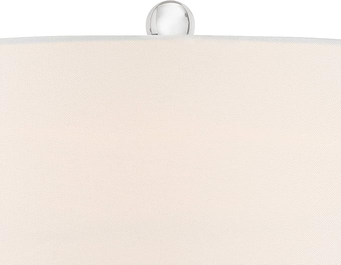 Possini Euro Design Taylor Modern Table Lamp with USB Charging Port 29" Tall Blue Art Glass Tapered White Fabric Drum Shade for Living Room Bedroom House Bedside Home Office (Color May Vary)