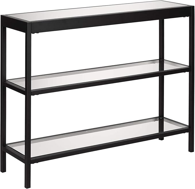 Henn&Hart 36" Wide Rectangular Console Table in Blackened Bronze, Entryway Table, Accent Table for Living Room, Hallway