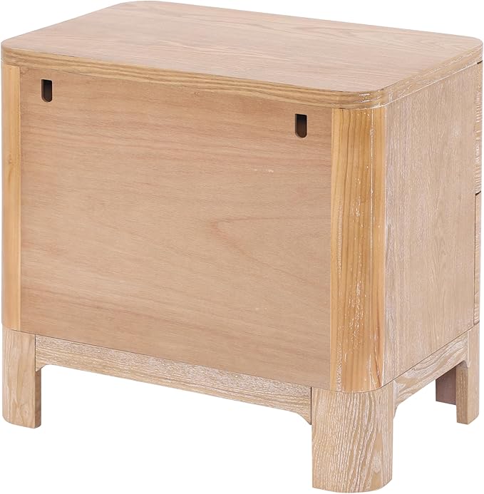 Christopher Knight Home Egbert Modern Nightstand with Drawers, Wooden Small Night Stand with Rounded Corners Design, Bedside Table/End Table for Bedroom, Multipurpose Storage Cabinet, Natural
