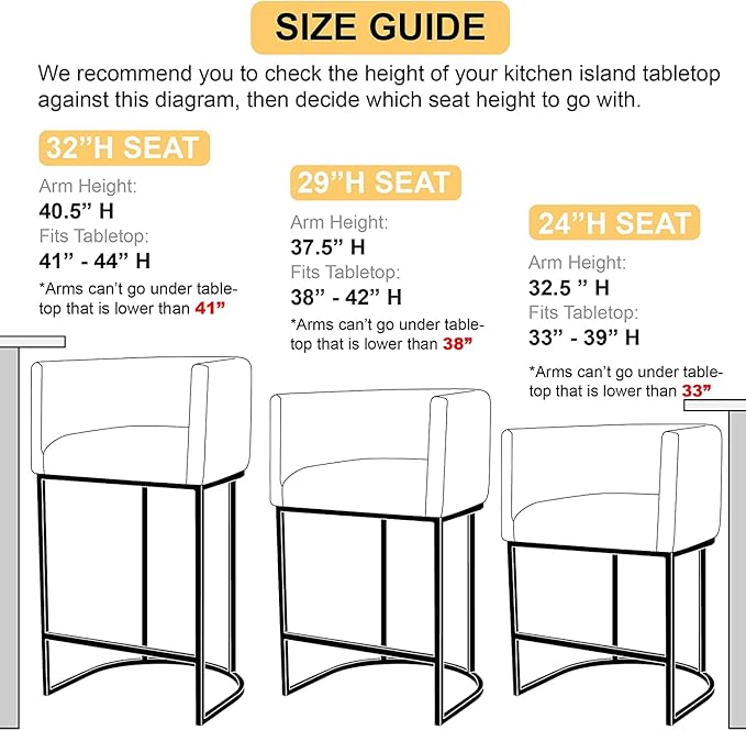 PU Leather Bar Stools Set of 2, Modern Upholstered Counter Height Bar stools 24" Leather Barstools Barrel Kitchen Counter Island Stools with Black Metal Base, Brown