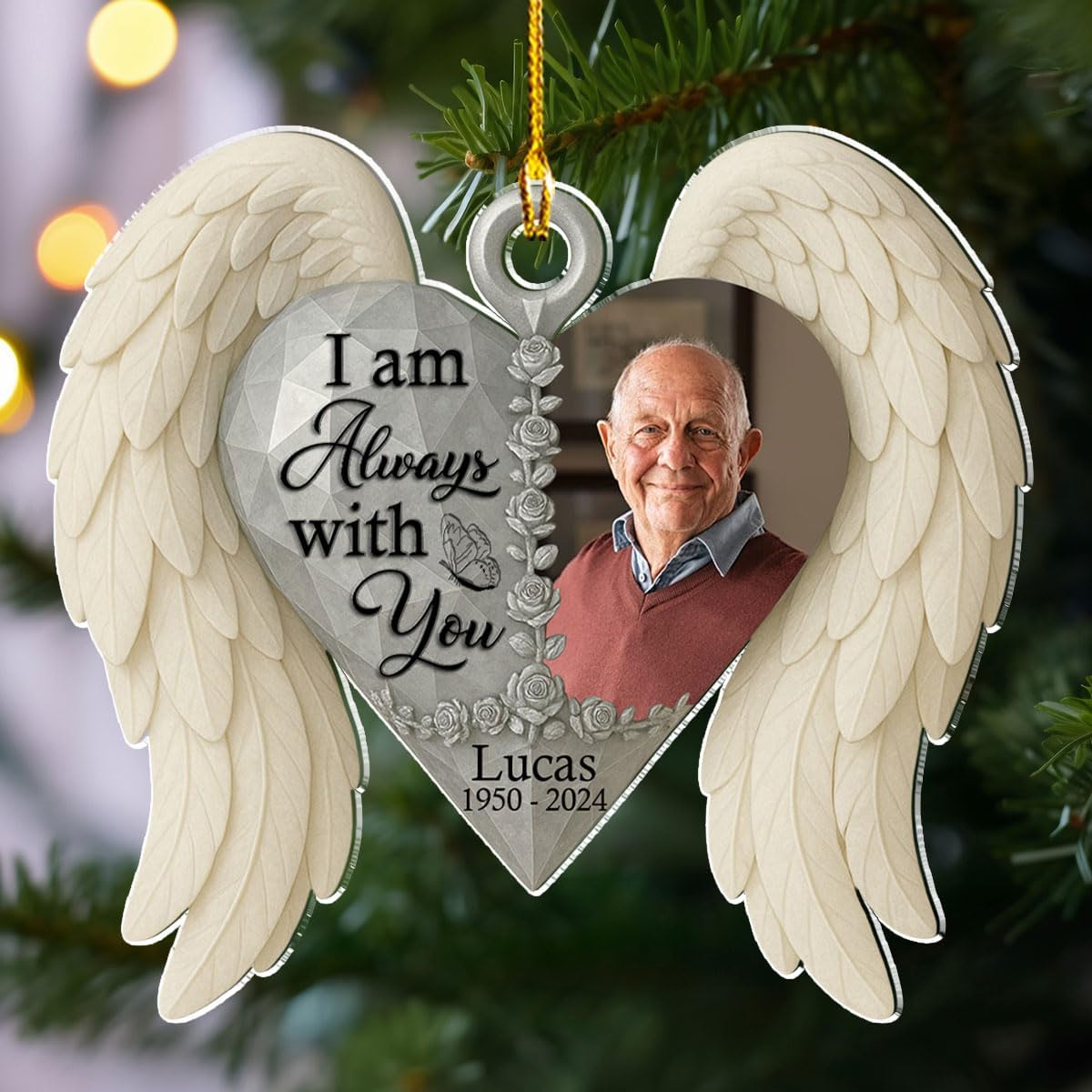 Personalized Memorial Acrylic Ornament – with You Forever, Custom Photo Gift for Christmas, Family, Loss of Loved Ones Loved Ones, Sympathy Gifts for Deceased