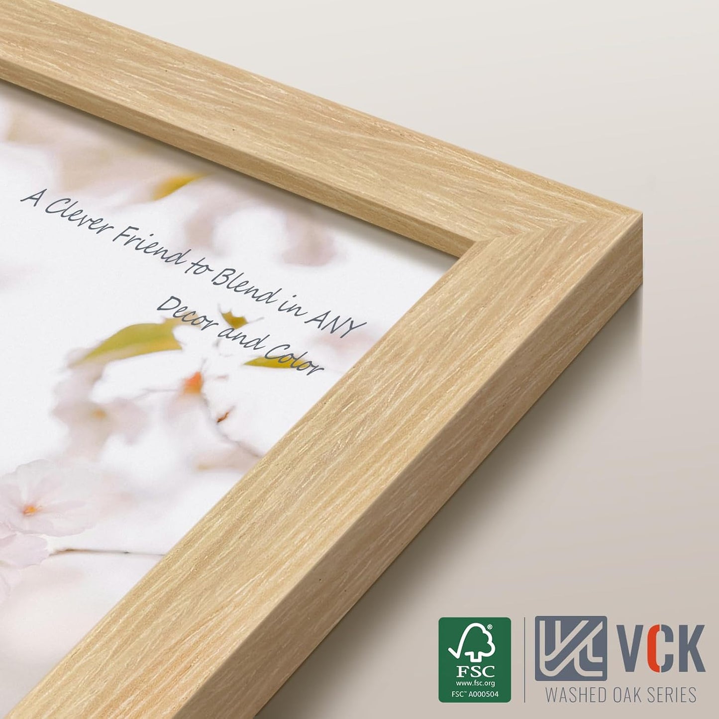 VCK 24x30 Oak Wood Frame for Poster & Picture, Natural Solid Wood Photo Frames 3 Pack, Wall Mounting Hanging
