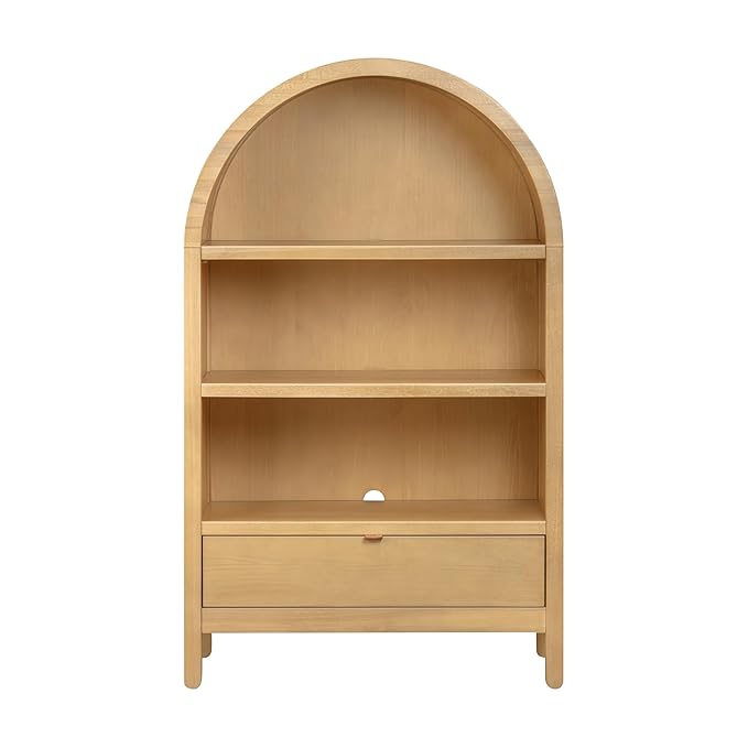 Babyletto Bondi Bookcase | Space-Saving Storage for Small Rooms, Kids Bedroom & Living Room | GREENGUARD Gold Certified Book Case | Assembled Wooden Book Shelf with Adjustable Shelf & Drawer - Honey