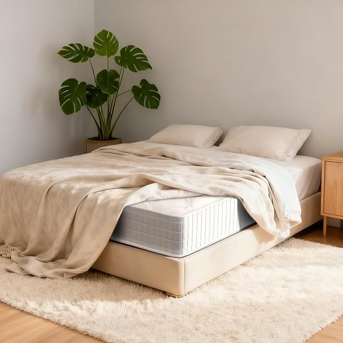 Queen Mattress, 12 Inch Hybrid Memory Foam Mattress in a Box, Cooling Gel for Pressure Relief & Back Pain Support, CertiPUR-US Certified, Medium Firm Bed, Fiberglass Free, Breathable Comfort Sleep