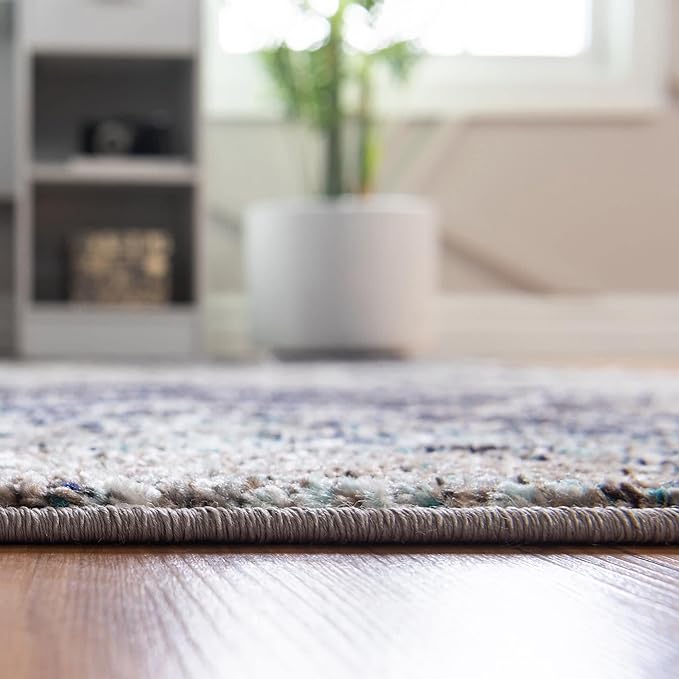 Unique Loom Trellis Frieze Collection Area Rug - Geometric (3' 3" x 5' 3", Blue Multi/ Ivory)