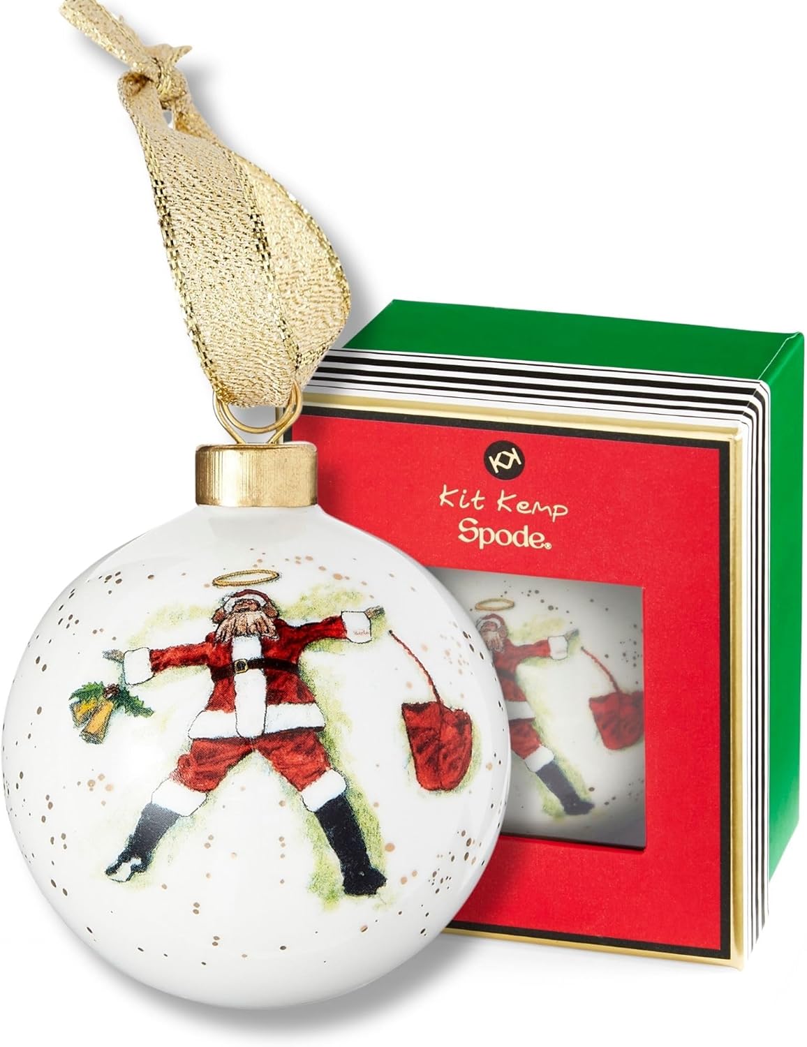 Spode Kit Kemp Christmas Ornament - Doodles Best in Snow - Fine China Whimsical Festive Keepsake, Collectible Holiday Decoration for Tree & Seasonal Decor - Holiday Ornament for Gift Giving