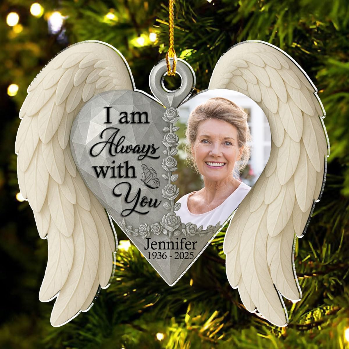 Personalized Memorial Acrylic Ornament – with You Forever, Custom Photo Gift for Christmas, Family, Loss of Loved Ones Loved Ones, Sympathy Gifts for Deceased