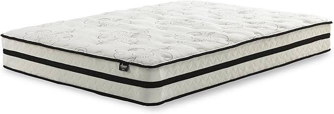Signature Design by Ashley Queen Size Chime 10 Inch Medium Firm Hybrid Mattress with Cooling Gel Memory Foam for Pressure Relief, Fiberglass Free, Mattress In A Box