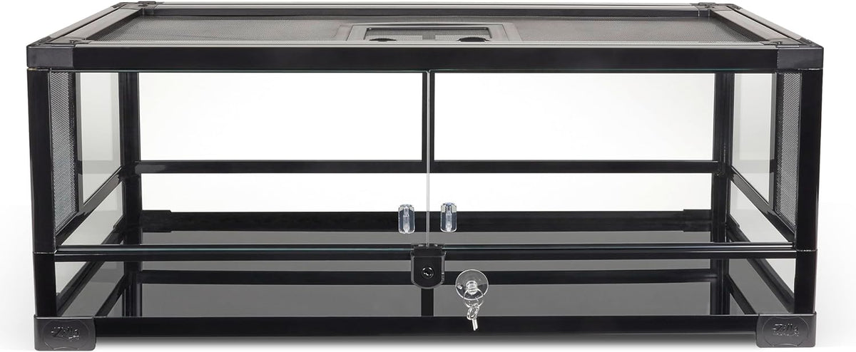 Zilla QuickBuild Reptile 20 Gallon Glass Terrarium Habitat with Swing Door For Geckos, Snakes, Lizards, Frogs, Turtles, and Tortoises, 30" x 12" x 12"