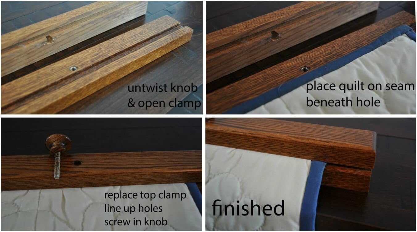 Oak Quilt Hanger for Wall - Amish Made, Rustic Tapestry Hangers - 42' Long, Michaels Stain, 35 lbs Capacity
