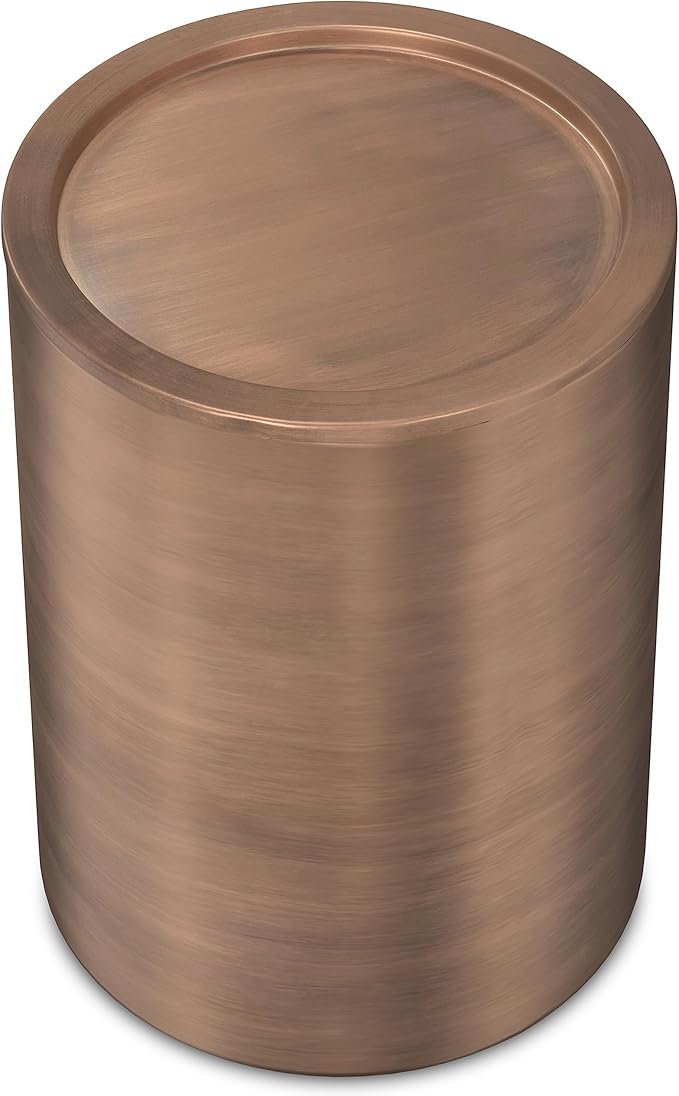 SIMPLIHOME Corbin Industrial 16 Inch Wide Metal Side Table in Antique Copper, Fully Assembled, For the Living Room and Bedroom