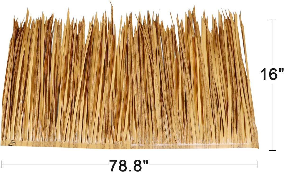 78.8" Tiki Straw Roof Thatch –Mexican Style Artificial Palm Thatch Rolls Tiki Bar Hut Grass Duck Boat Blinds Grass Palapa Thatch Roofing for Garden Patio Umbrella Covers Fence Party Decoration