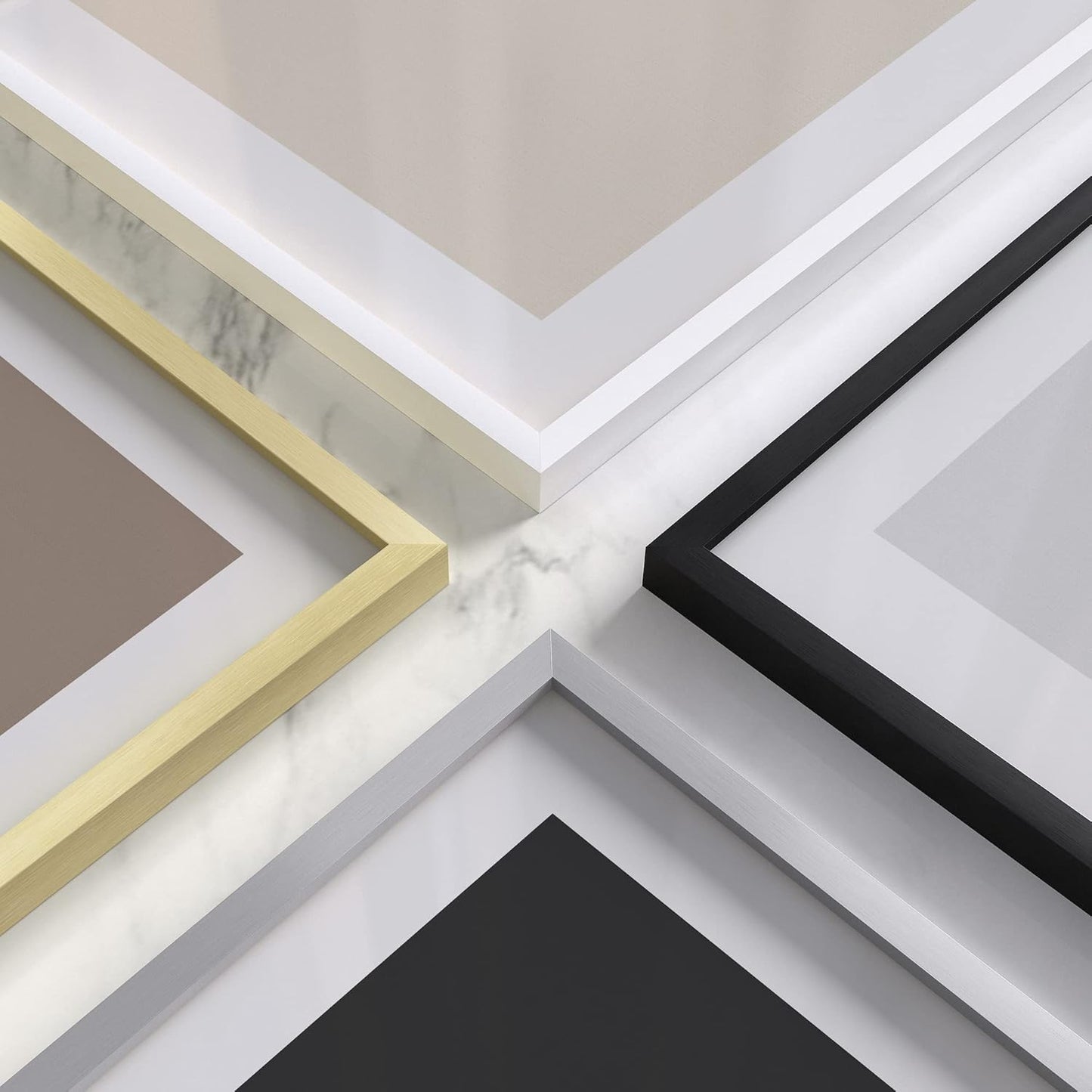 HAUS AND HUES 20x30 White Metal Picture Frames - Features Premium Aluminum, Vertical & Horizontal Hang, Shatterproof Plexiglass - Perfect for Home, Room, Office (20x30 in, White, Set of 6)