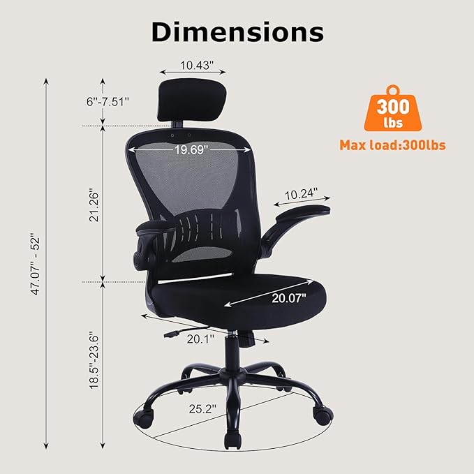 2 Pack Office Chair Ergonomic Desk Chair Comfort Adjustable Height with Wheels，Lumbar Support Mesh Swivel Computer Home Office Chair,Conference Room Chairs