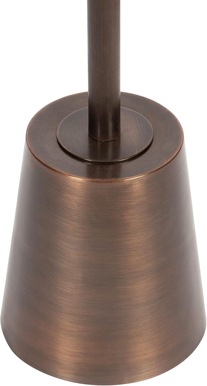 Kate and Laurel Tira Round Side Table, 14 x 14 x 24, White and Bronze, Decorative Pedestal Style End Table for Use as a Bedroom Nightstand or Living Room Accent