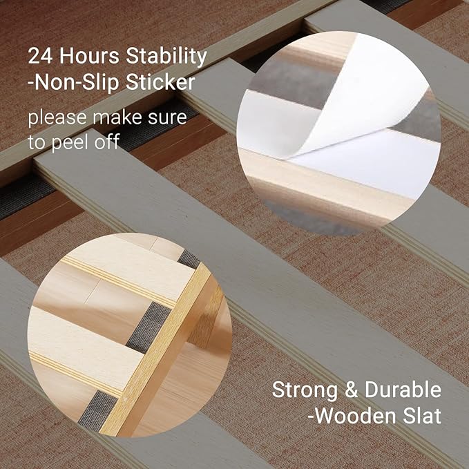 LIFEMENT Classic Wood Platform Bed Frame, Essential, Noise Free, Under Bed Storage, No Box Spring Needed, Easy Assembly (Natural, Full)