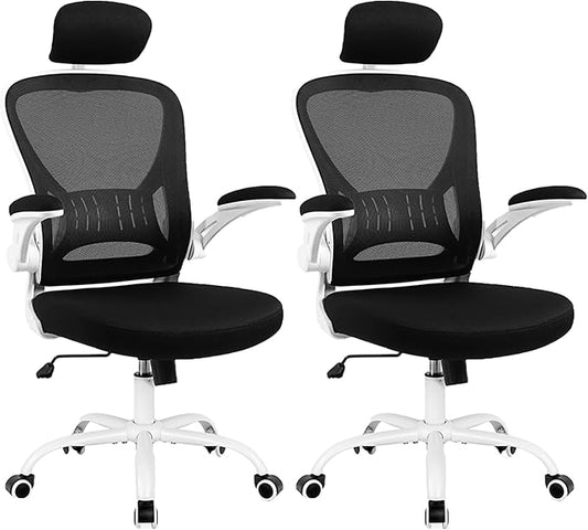 2 Pack Office Chair Ergonomic Desk Chair Comfort Adjustable Height with Wheels，Lumbar Support Mesh Swivel Computer Home Office Chair,Conference Room Chairs
