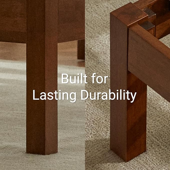 LIFEMENT Classic Wood Platform Bed Frame, Essential, Noise Free, Under Bed Storage, No Box Spring Needed, Easy Assembly (Cherry, King (U.S. Standard))