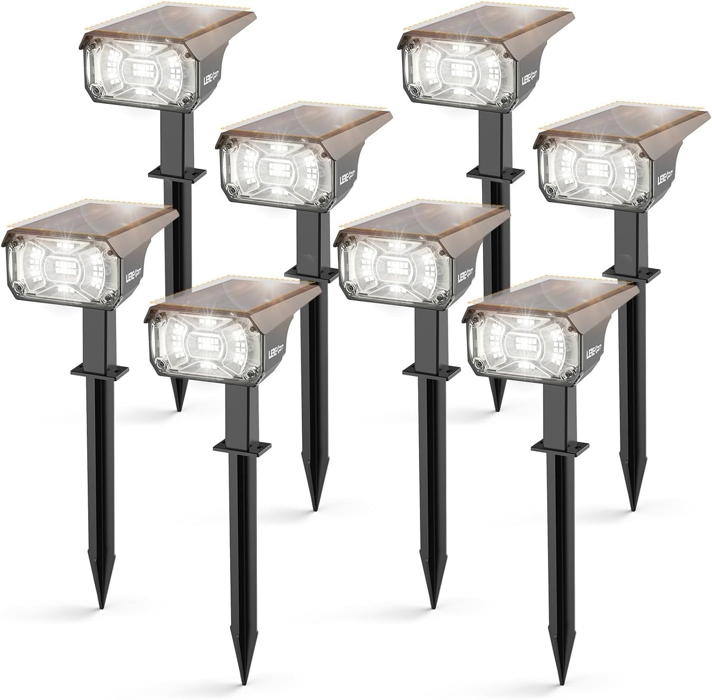 Solar Spot Lights Outdoor,40 LEDs Solar Outdoor Waterproof Landscape Lights with 3 Light Modes, Solar Powered Garden Yard Wall Lights Auto On,Off for Patio 8 Pack
