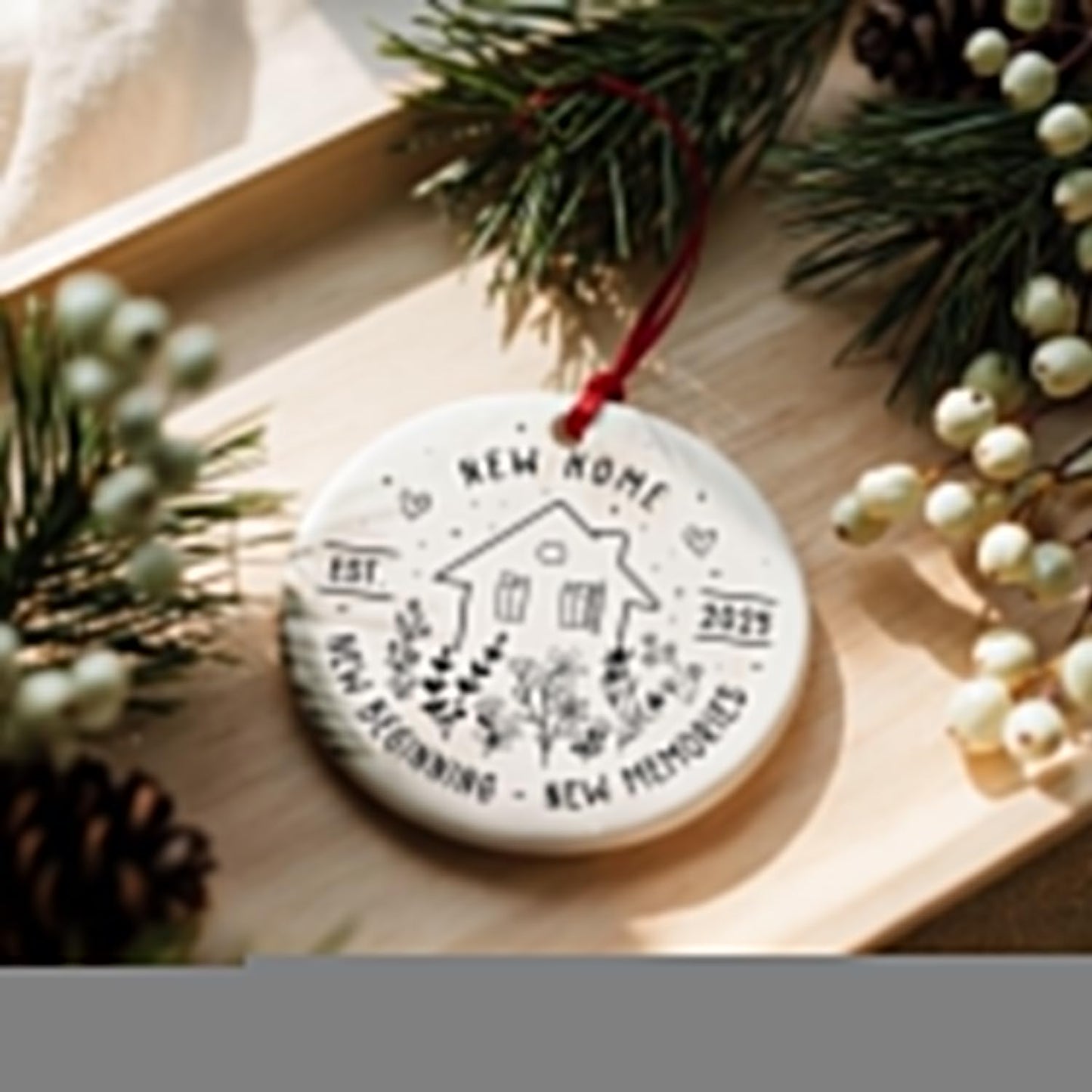 New Home Ornament 2025 - House Warming Gifts - New House Gift Ideas - New Home Christmas Ornament - Gift for New Homeowner, Couple, Women, Men - Ceramic Ornaments