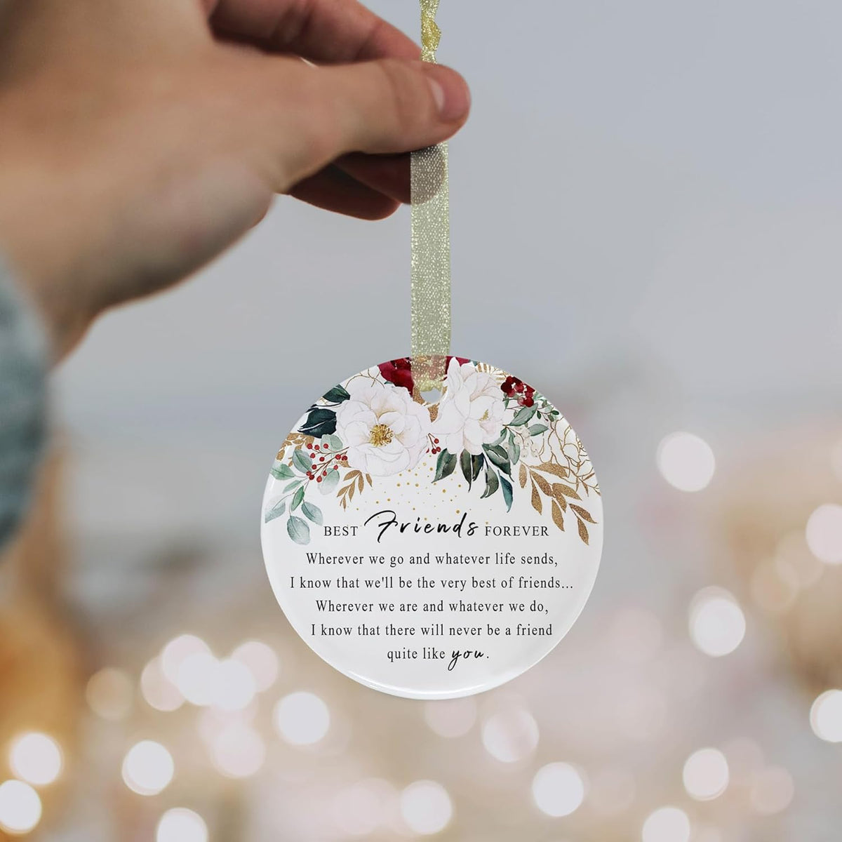 Friend Ornaments 2025 Best Friend Ornament Christmas Ornament Friendship Besties Forever Ornament Friends Tree 2.9"