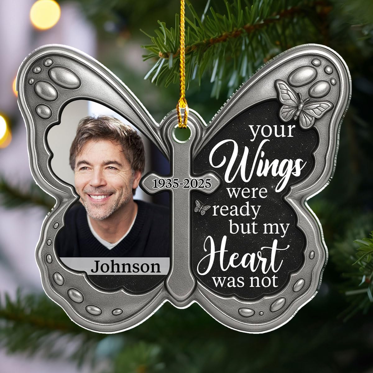 Personalized Chrismas Ornament for Loss of Loved Ones – Custom Photo, Keepsake Gift for Family, Friends, Memorial Ornaments for Deceased