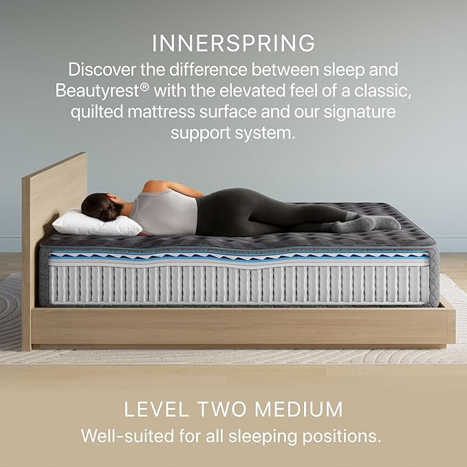 Beautyrest Days End Medium 14" Mattress - Cal King - Cooling Tech, Supportive Durable Pocketed Coils, Pressure Relief, Motion Separation; 100 Night Sleep Trial and 10 Year Warranty