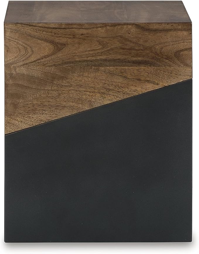 Signature Design by Ashley Trailbend Eclectic Accent End Table, Brown & Gunmetal
