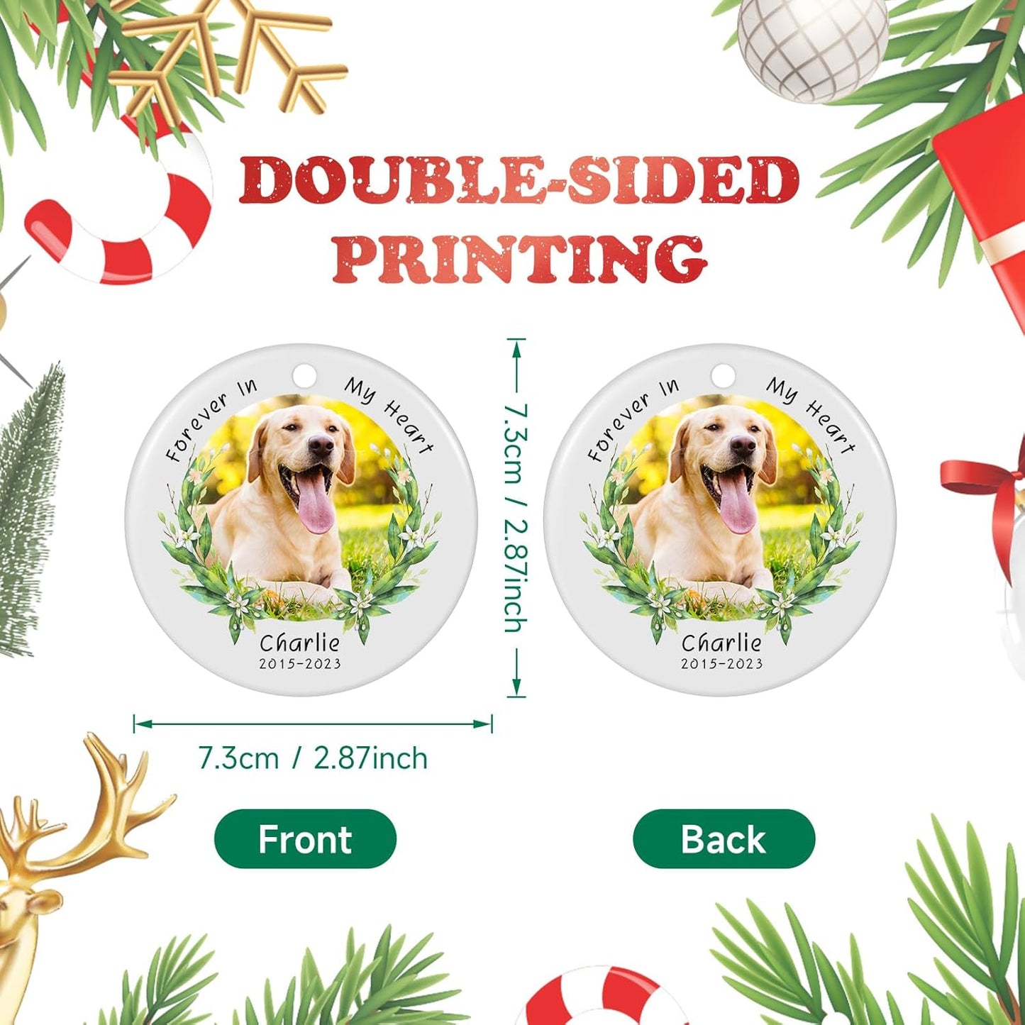 Personalized Pet Memorial Ornament, Custom Photo, Name & Dates, Dog Memorial Gifts for Loss of Dog, Cat, Customized Sympathy Keepsake Ornaments 2025