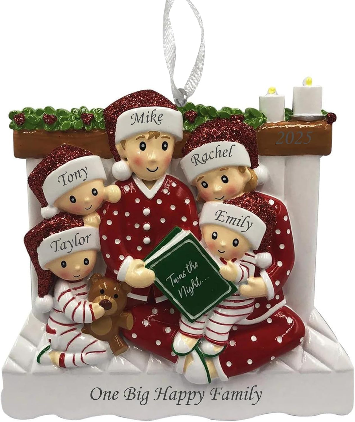 2025 Family Christmas Ornament – Personalized Ornament for Families – Custom Family Ornament – Holiday Tree Decoration Keepsake Gift (Family of 5)