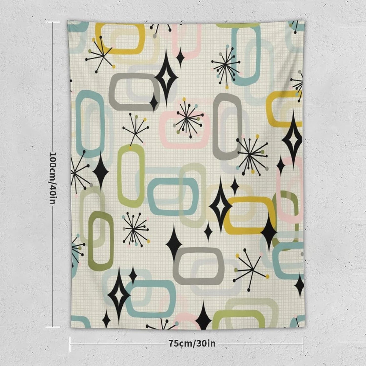 ICMOLYYENLO Boho Medieval Cat Tapestry, Abstract Atomic Starburst Geometric Aesthetic Art Wall Hanging For Bedroom Living Room Dormitory 30x40 Inches