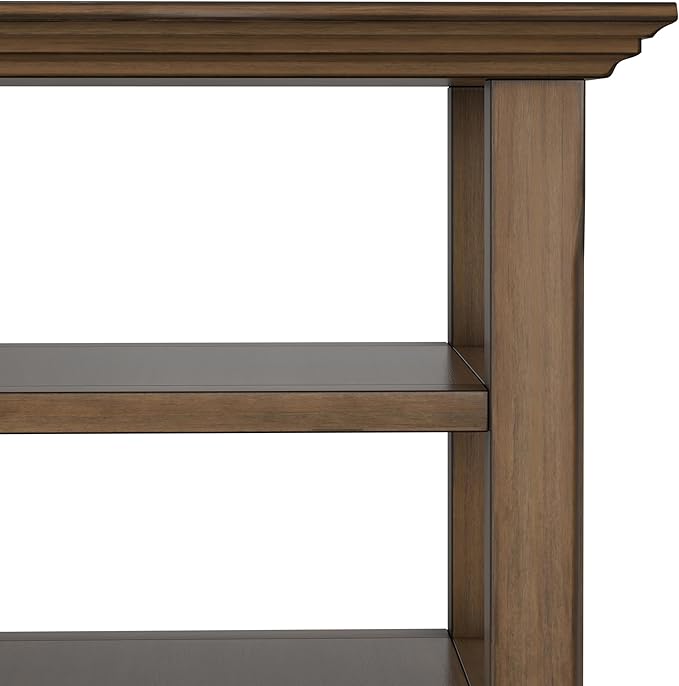 SIMPLIHOME Acadian SOLID WOOD 19 Inch Wide Square Transitional End Table in Rustic Natural Aged Brown, For the Living Room and Bedroom