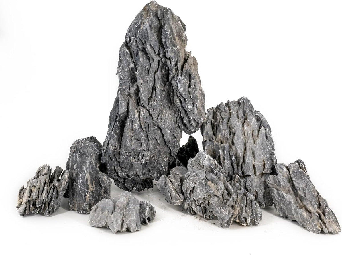 Dragon Stone Aquarium Rock Seiryu Stone for Aquariums, Fish Tanks, Bonsai, Terrariums, Wargaming Dioramas, Indoor or Outdoor Gardens-40Lb(2-10 Inch)