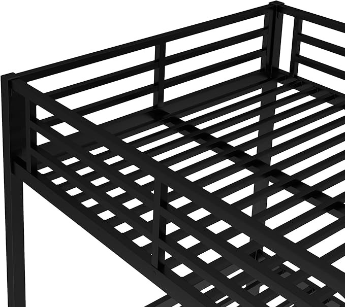 Bellemave Full Over Full Bunk Bed for Adults, Full Size Bunk Beds Frame with Build in Ladder, Black