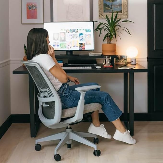 Haworth Soji Office Chair with Ergonomic Adjustments, Flexible Mesh Back (Juniper)