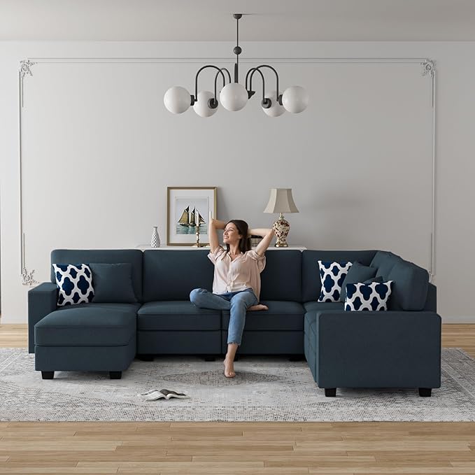 Legend Vansen Modular Sectional Sofa U Shaped Couch with Ottoman Modern Reversible Corner Sectional Couch for Living Room (Charcoal, U Shaped Sofa-2)